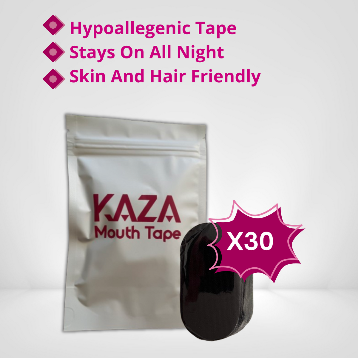 Anti-Snoring Kaza Mouth tape Based on Sleep Experts Principles (Pack of 30 nose tapes for a limited time!)
